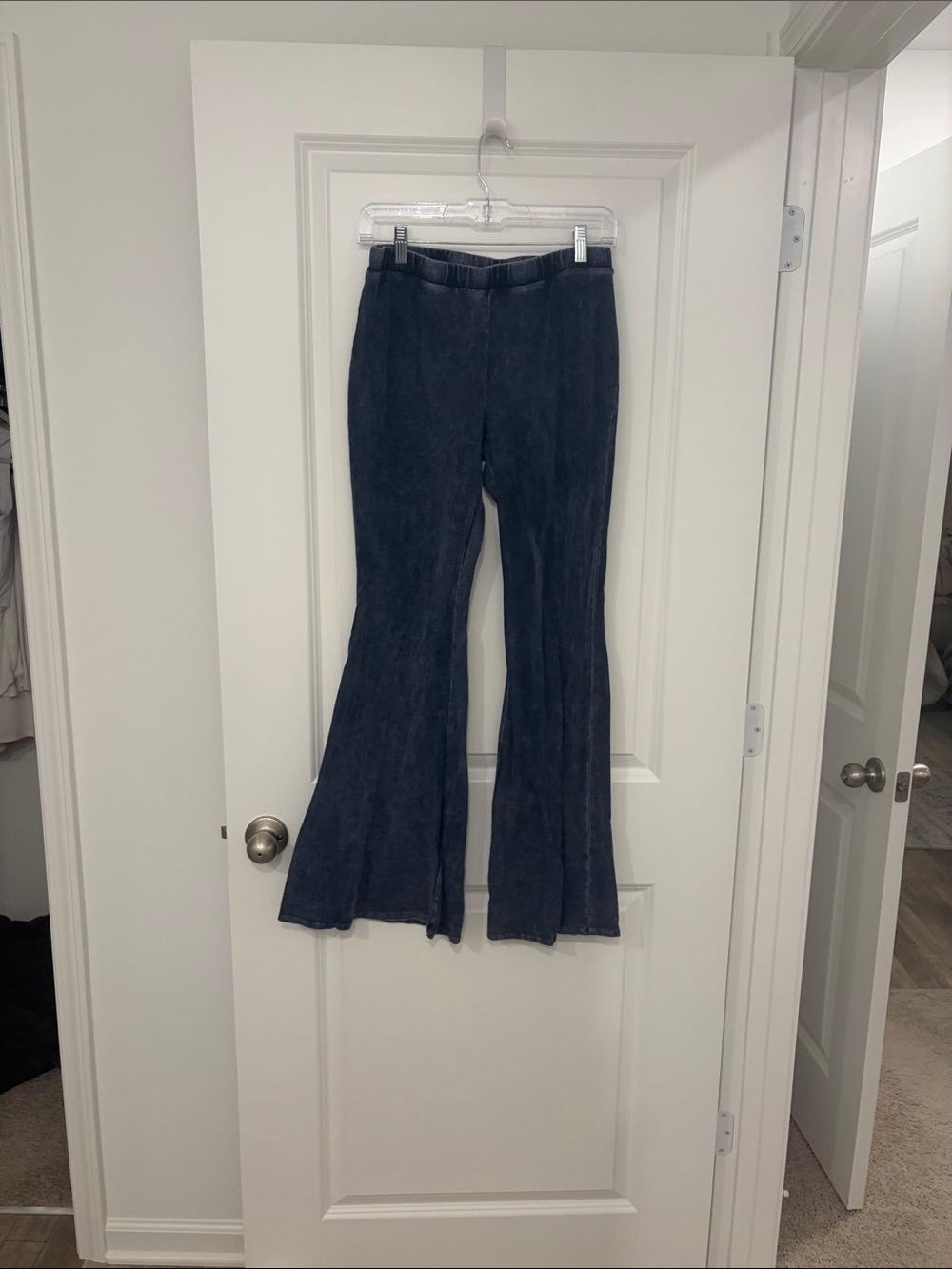 NWOT Women's Flared acid -Look Pants in Dark Blue